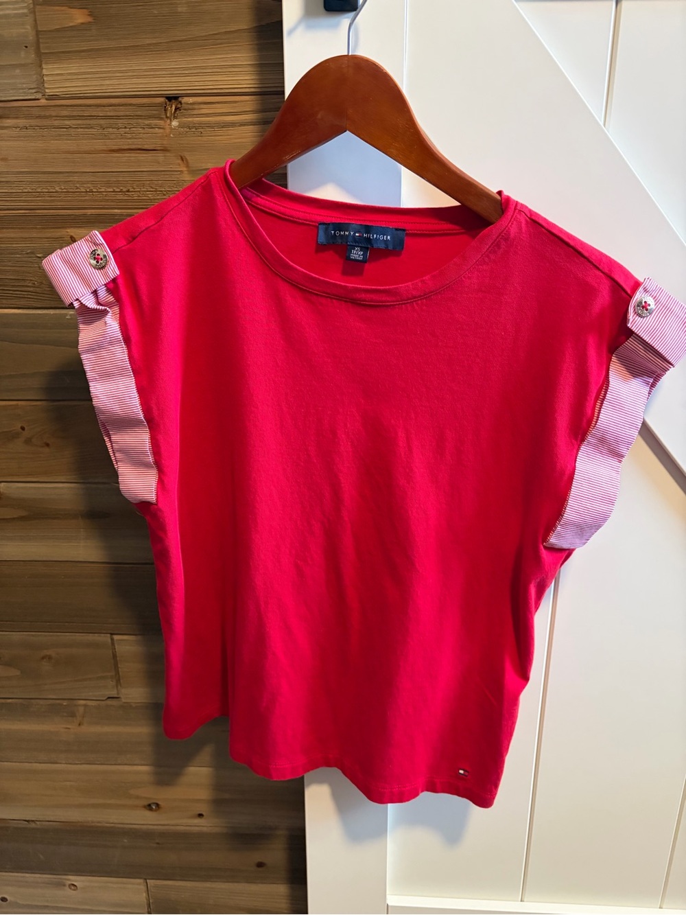 Tommy Hilfiger Hot Pink Short Sleeve Tee with Light Pink Trim